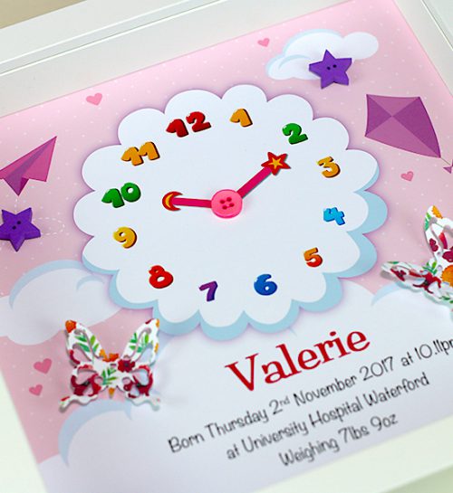Baby Girl Clock Print